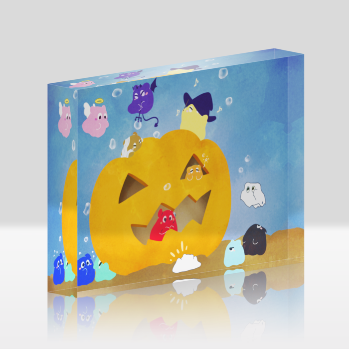 ハロウィンメンダコちゃん(半透明) - 148x100mm