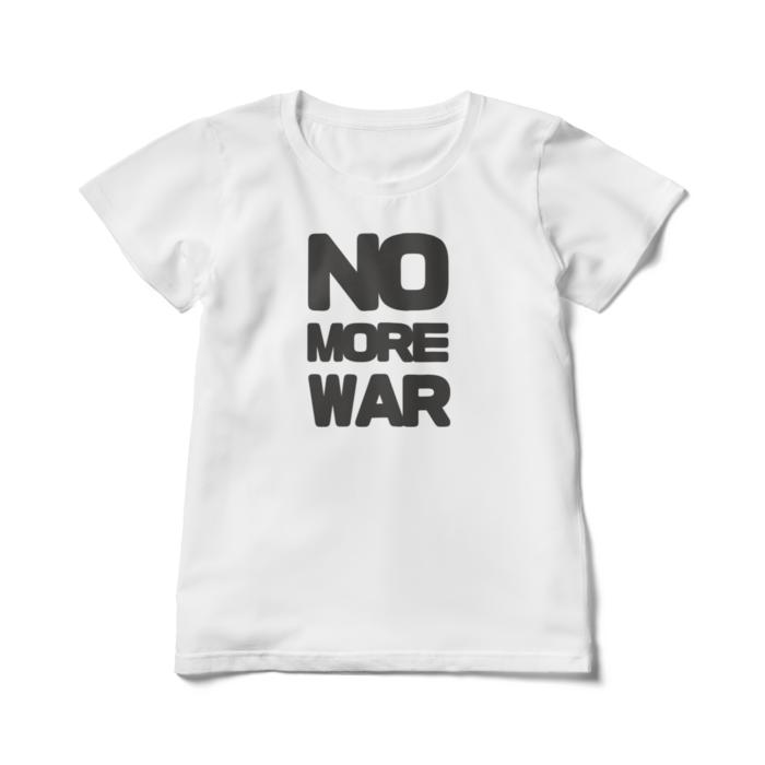NO MORE WAR(黒)レディースTシャツ - L - 白(3)