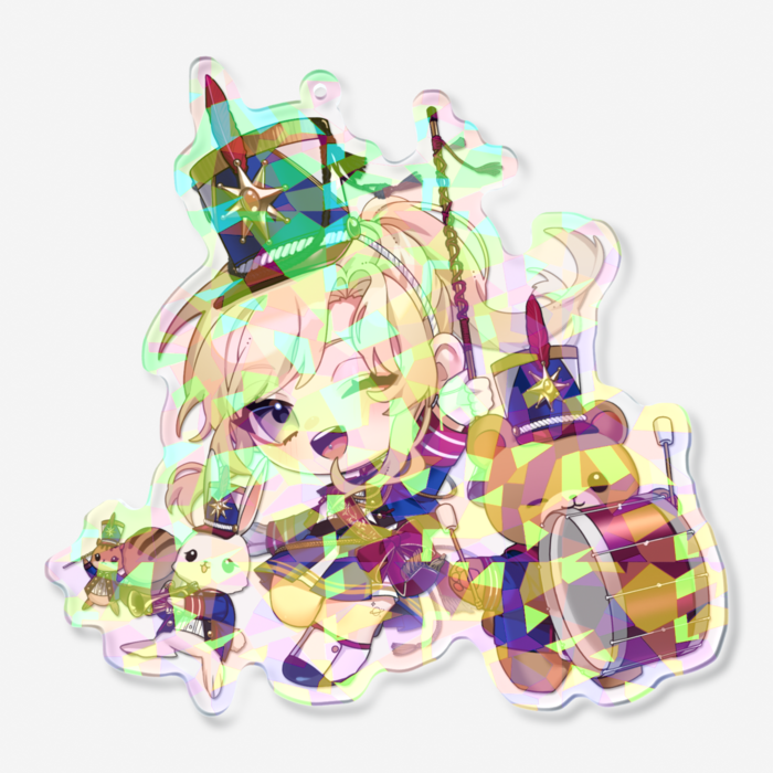 ホログラムアクリルキーホルダー - 100 × 100mm