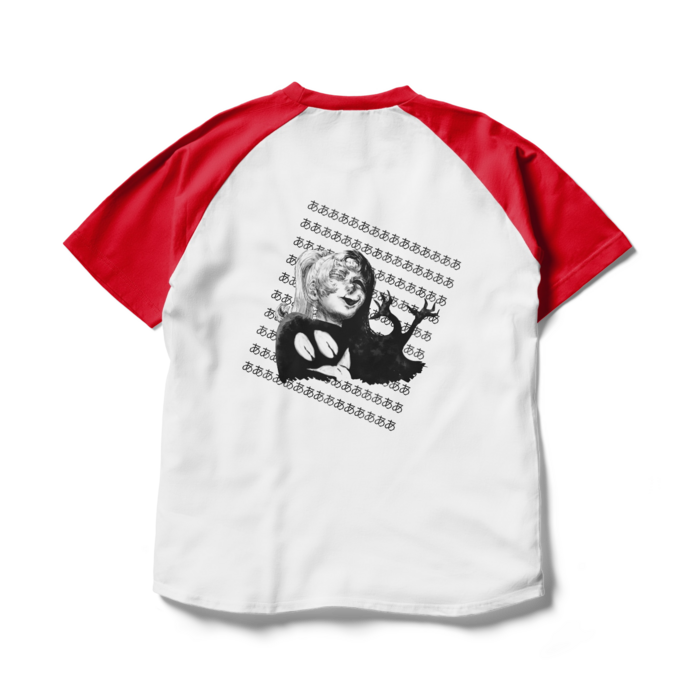 ラグランTシャツ - L - ホワイト×レッド