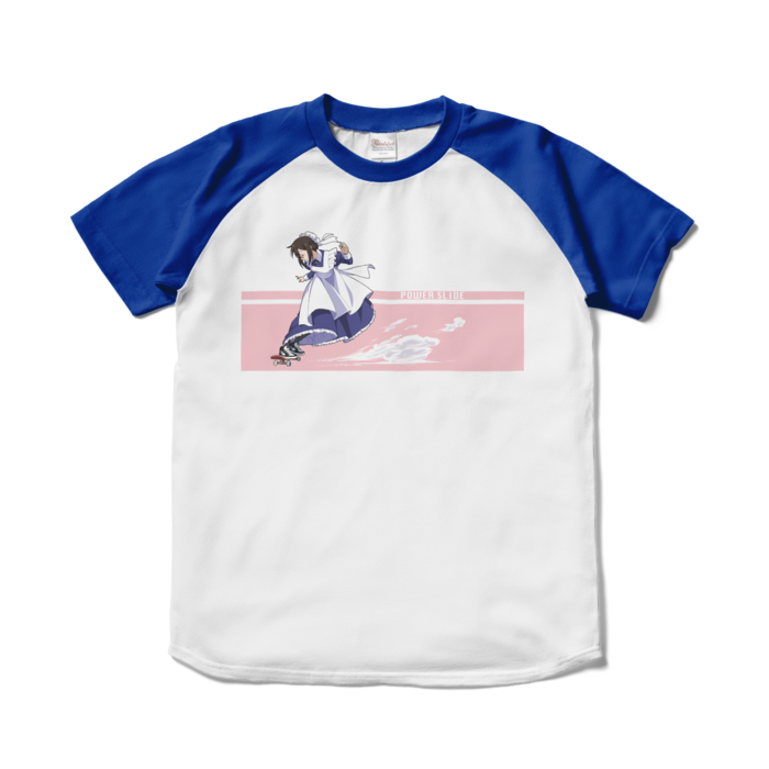 ラグランTシャツ - S - ホワイト×ロイヤルブルー