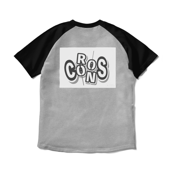 ラグランTシャツ - M - 杢グレー×ブラック