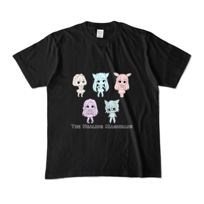 カラーTシャツ - M - 黒/モノトーン柄