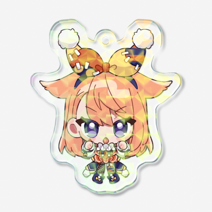 【ぴこんちゃん-A】ホログラムアクリルキーホルダー - 50 × 50mm