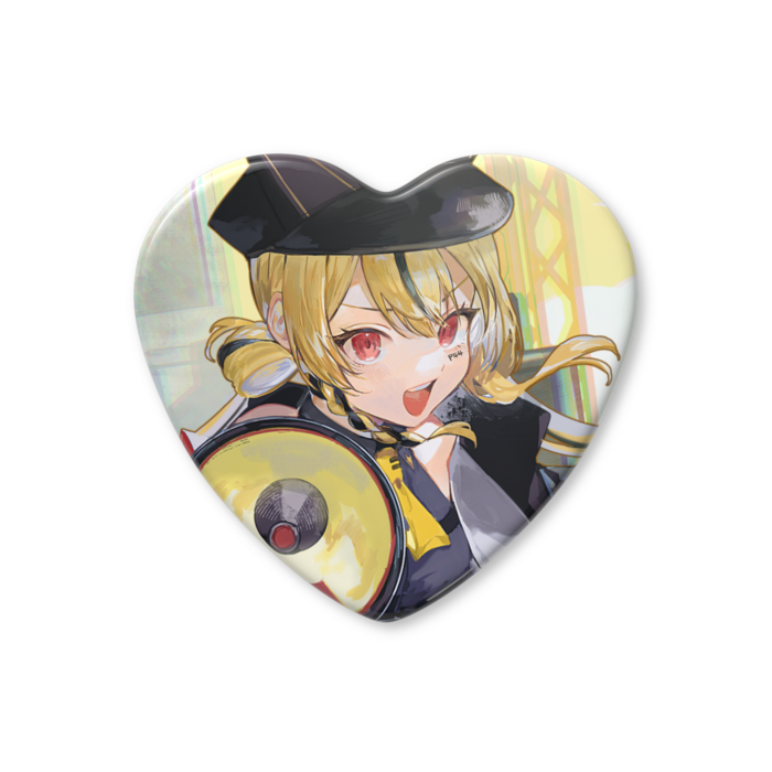 ハート缶バッジ - 57 × 52.5mm
