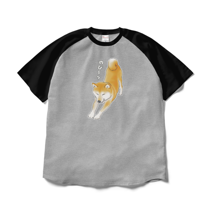 ラグランTシャツ - XL - 杢グレー×ブラック / Size XL, Heather Grey & Black