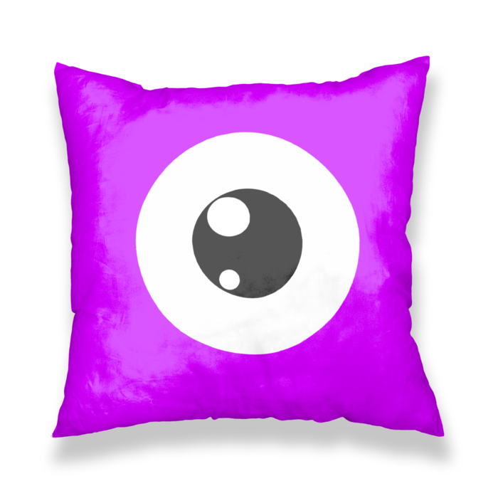 めだまクッションカバー(パープル) - 450x450(mm)