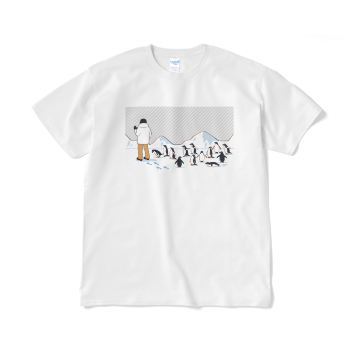 Tシャツ短納期　灰色×白色　XL