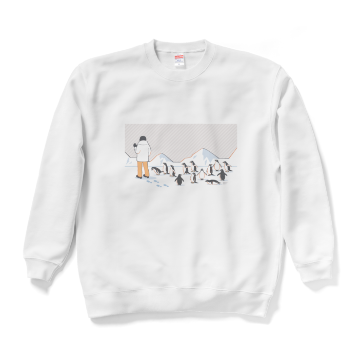 スウェット　灰色×白色　XL