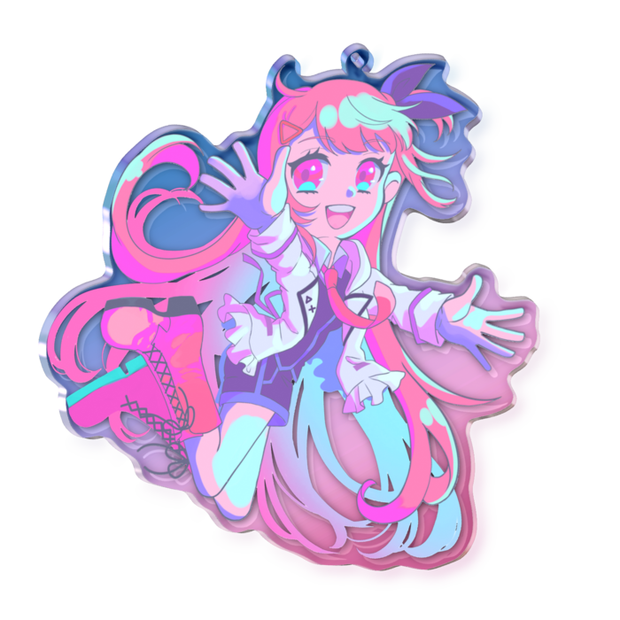 オーロラアクリルキーホルダー - 100 × 100mm