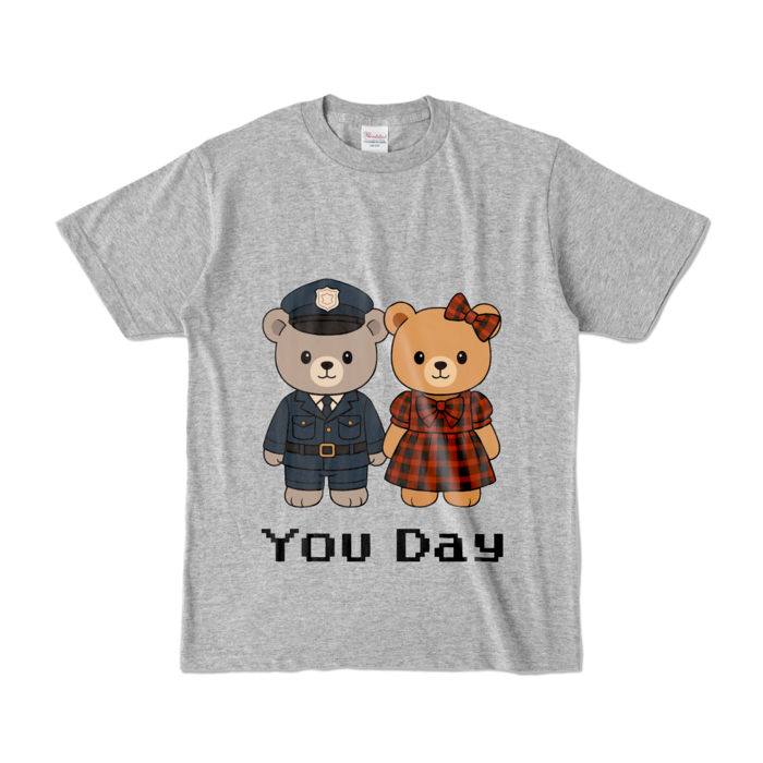 カラーTシャツ - S - 杢グレー (濃色) - 文字ブラック