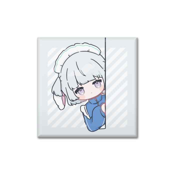 SDイラスト(ちらっ)　缶バッジ(正角形) Ver. - 40 (mm)