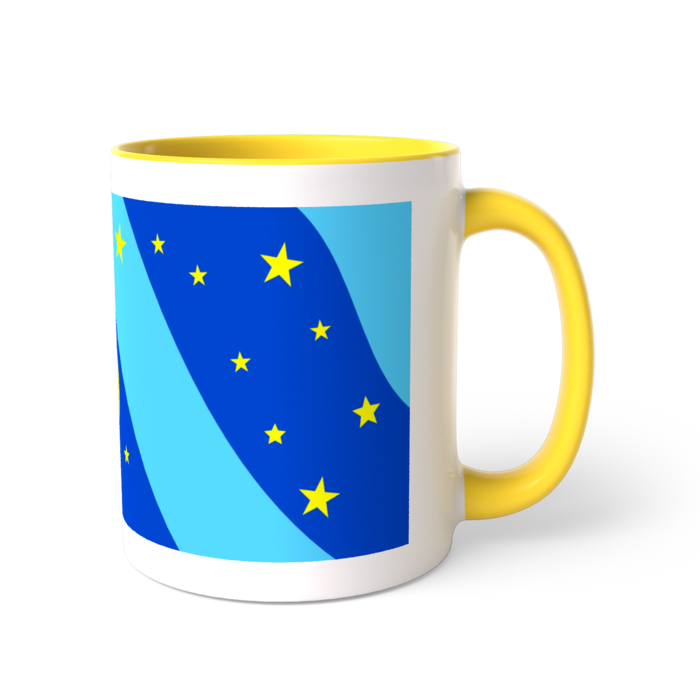 ツートンカラーマグカップ - 直径 8.2cm / 高さ 9.5cm(黄色)
