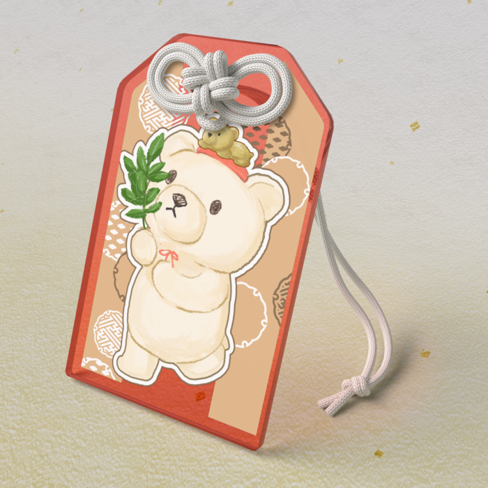 アクリルお守り - 50 × 80mm レッド