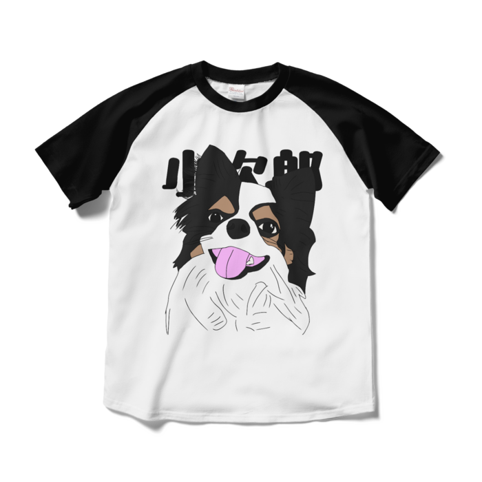 ラグランTシャツ - M - ホワイト×ブラック
