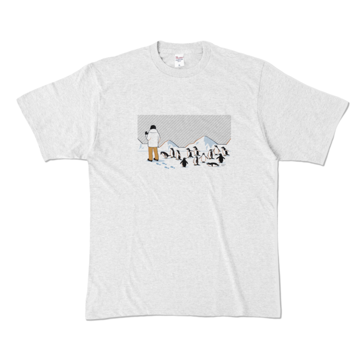 カラーTシャツ　灰色×アッシュ　XL