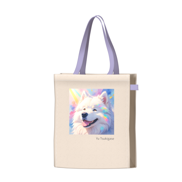 ツートンカラーバッグ - パープル - W34 × H41 × D14cm
