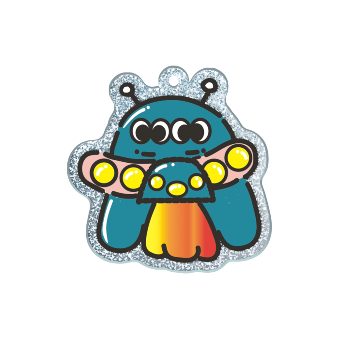 ラメアクリルキーホルダー - 50 × 50mm