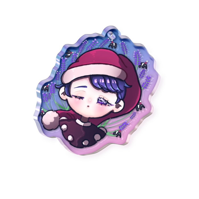 オーロラアクリルキーホルダー - 50 × 50mm