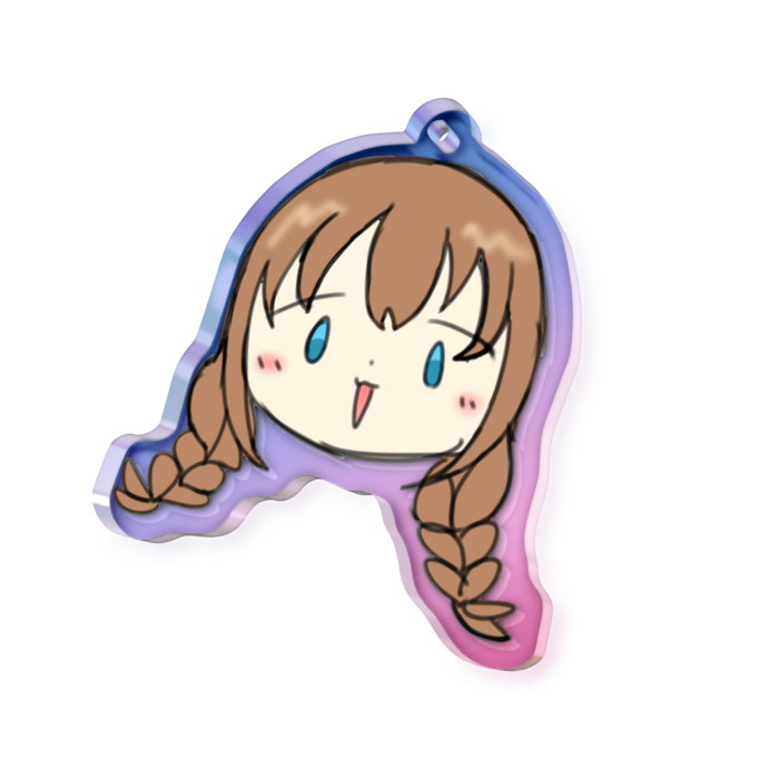 オーロラアクリルキーホルダー - 50 × 50mm