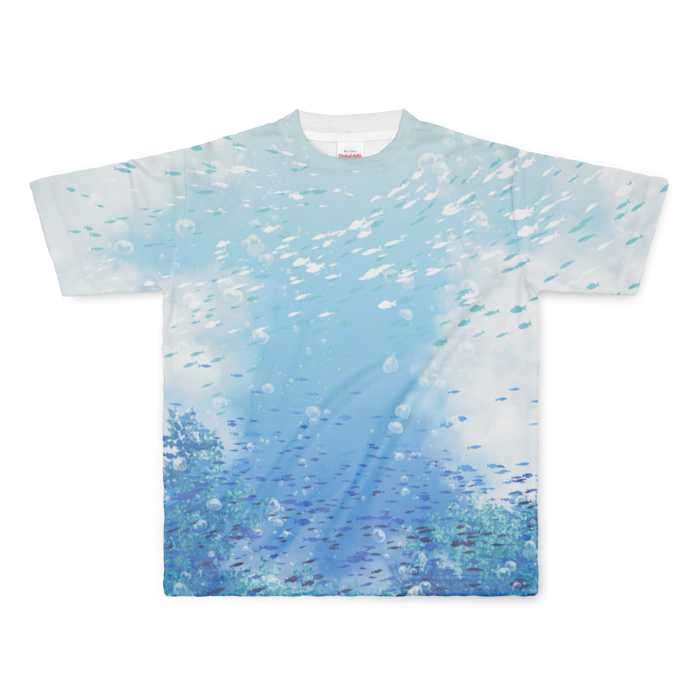 空色の海フルグラフィックTシャツ - L - 両面印刷