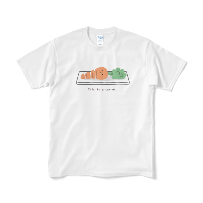 切られた人参（カラー）Tシャツ - M - ホワイト
