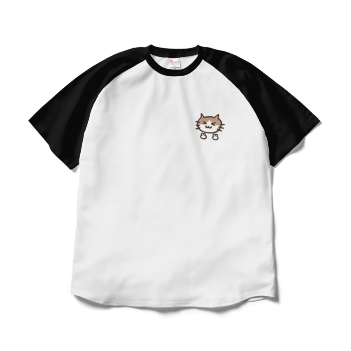 ラグランTシャツ - XL - ホワイト×ブラック