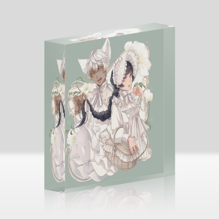 アクリルブロック（グリーン） - 100x100mm