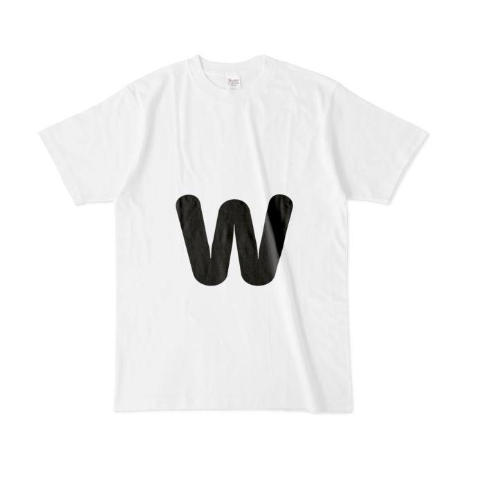 「w」（小文字）Tシャツ - L - 白