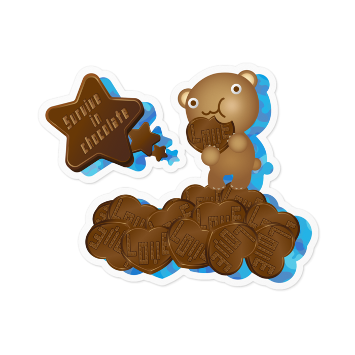 ステッカー - 100 x 100 (mm)　ホワイト