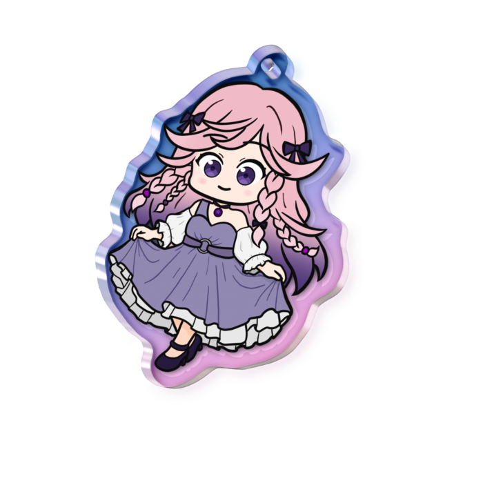 オーロラアクリルキーホルダー - 50 × 50mm