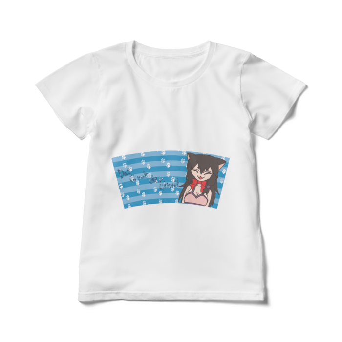 レディースTシャツ - L - 白_マロニーちゃん(前面)
