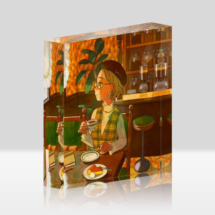 レトロな喫茶店- 100x100mm