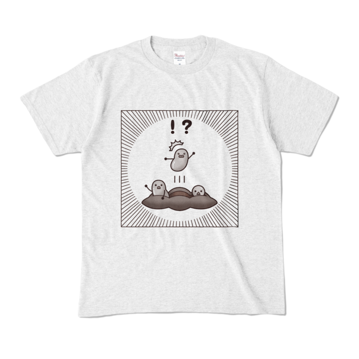 カラーTシャツ 白黒ver アッシュ M