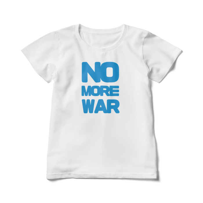 NO MORE WAR(青)レディースTシャツ - L - 白