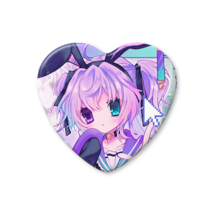 ハート缶バッジ - 57 × 52.5mm