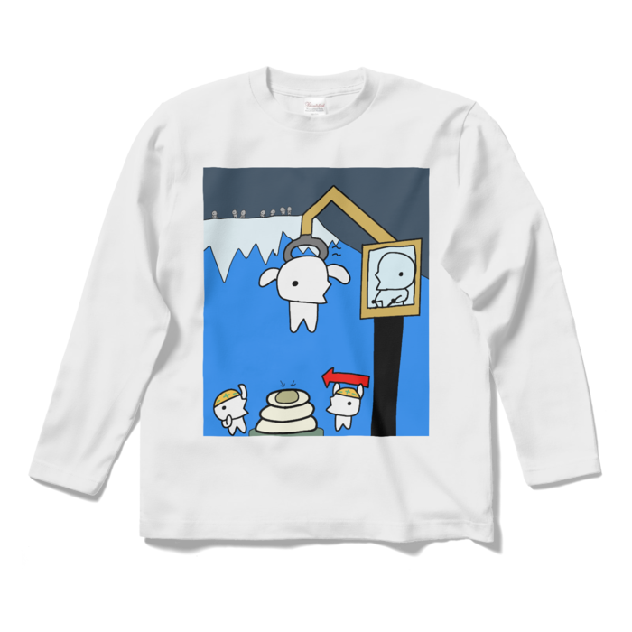ロングスリーブTシャツ - S - ホワイト(かがみもちの準備はOKー!)