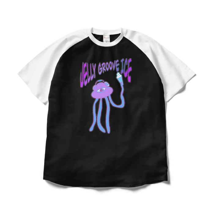 ラグランTシャツ - XL - ブラック×ホワイト