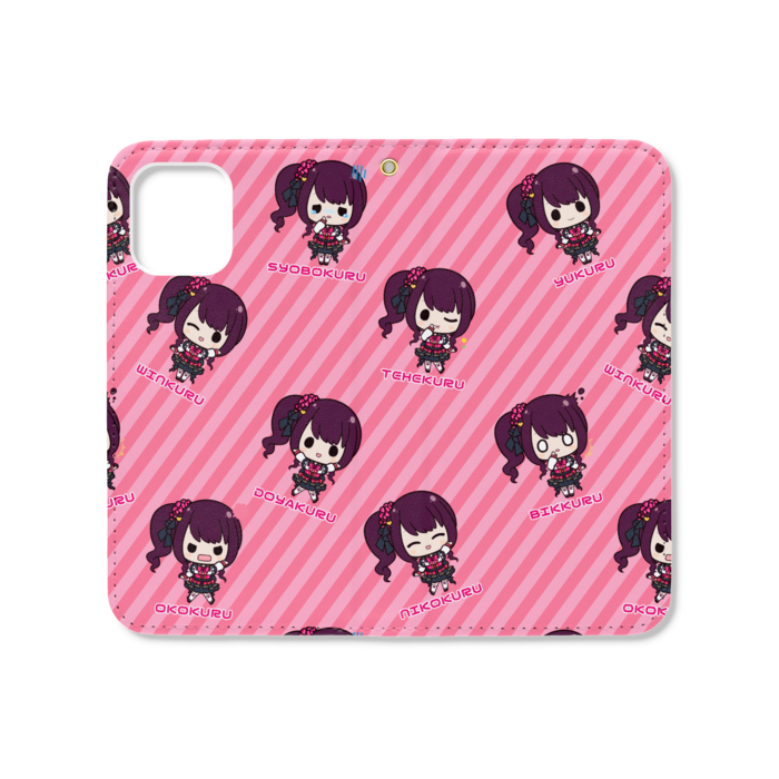 手帳型iPhoneケース（ベルトなし） - iPhone12 mini - ストラップ穴 あり