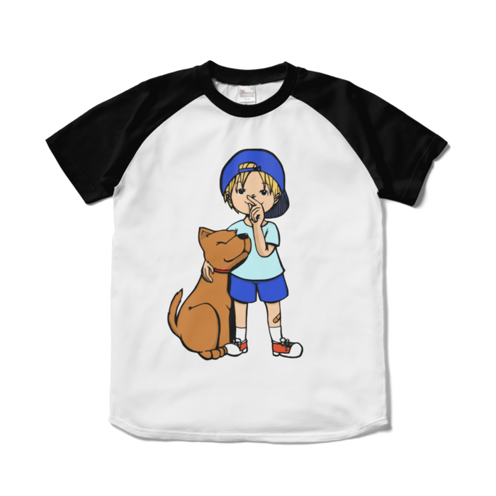 ラグランTシャツ - S - ホワイト×ブラック