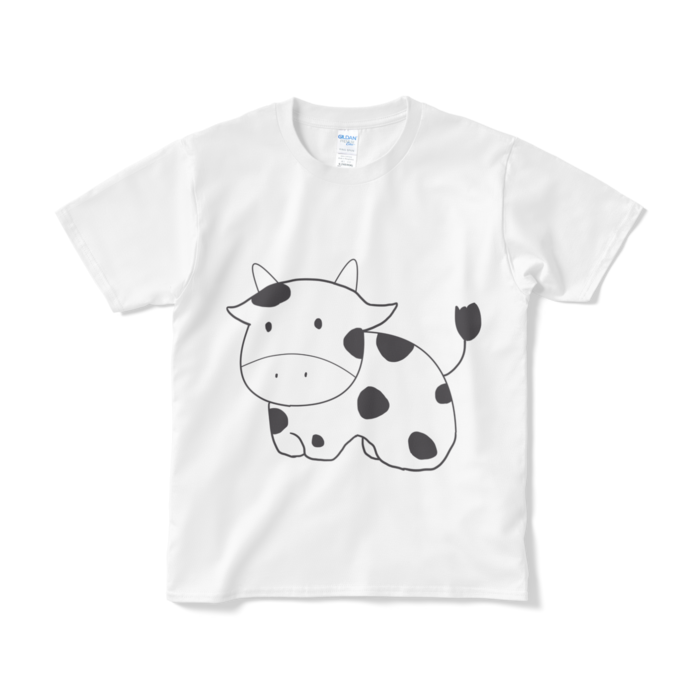 白黒うしTシャツ（短納期） - S - ホワイト(1)