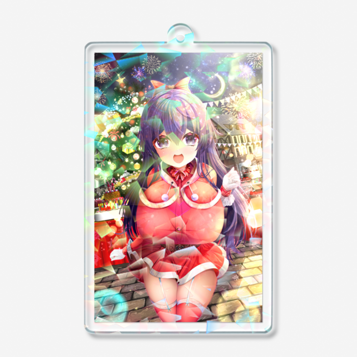 ホログラムアクリルキーホルダー - 70 × 70mm(クリスタル)