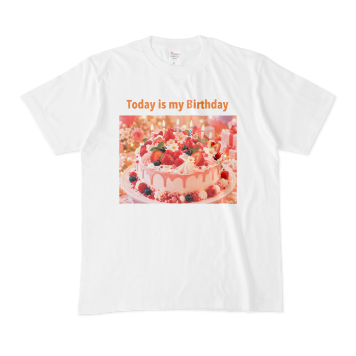 Tシャツ - M - 白- オレンジ文字