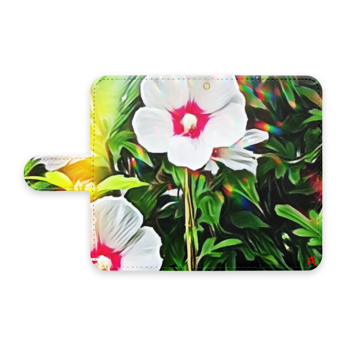 a-195 路傍の花 ハイビスカス Roadside flower hibiscus 手帳型Androidケース