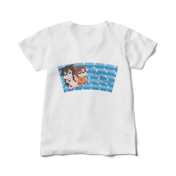 レディースTシャツ - L - 白_夏休み(背面)