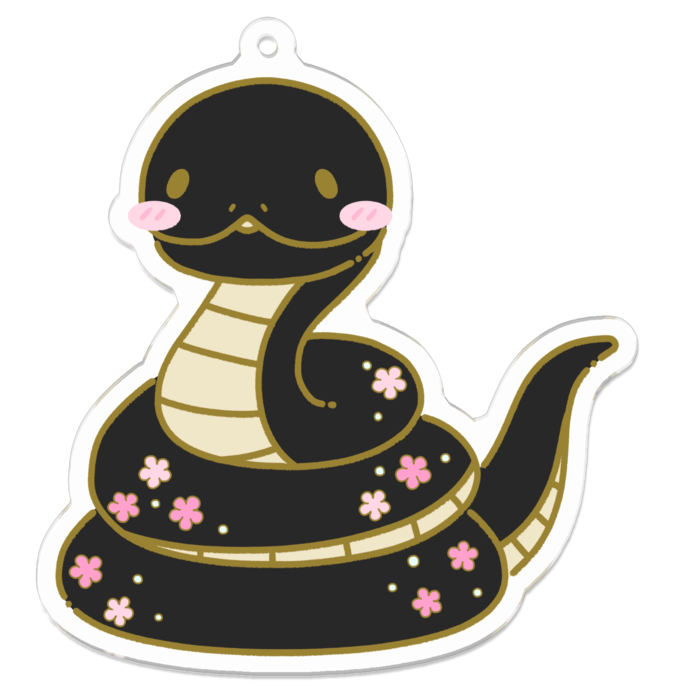 アクリルキーホルダー - 70 x 70 (mm)②黒