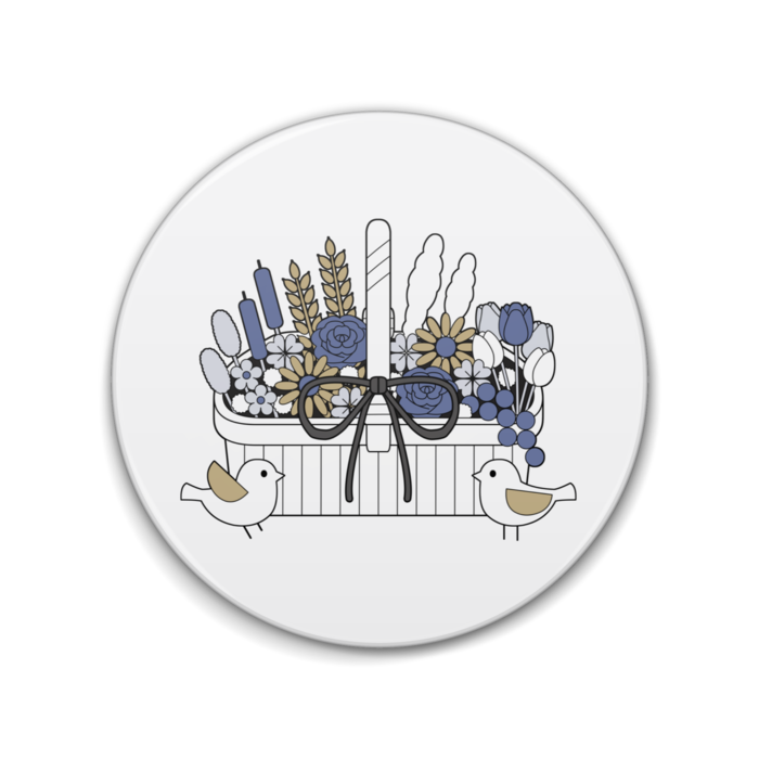 缶バッジA　円形　白色（ホワイト）　直径76mm