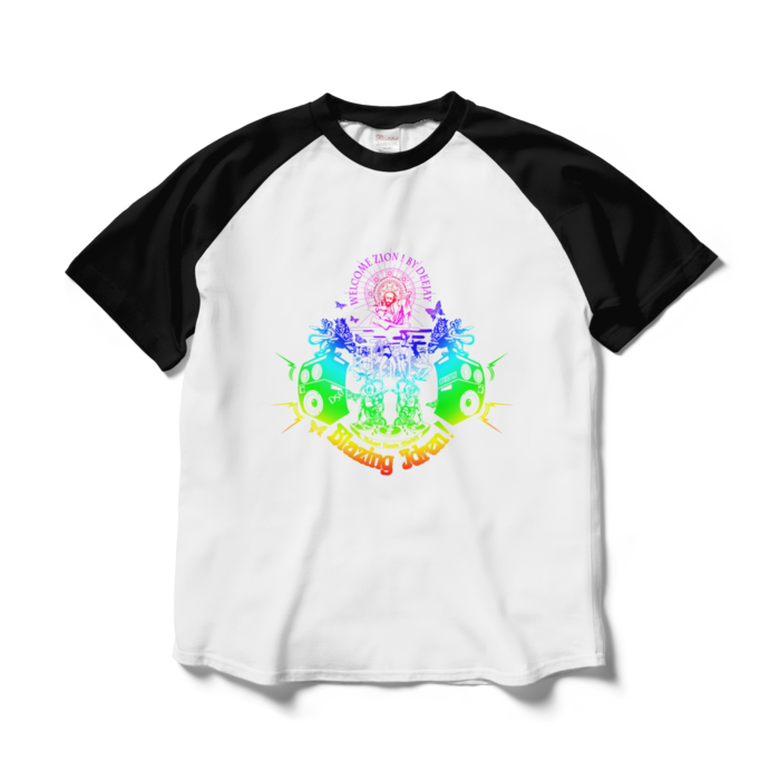 ラグランTシャツ - L - ホワイト×ブラック