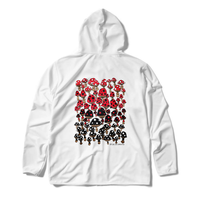 (背中のみプリント)ドライジップパーカー - XL - ホワイト