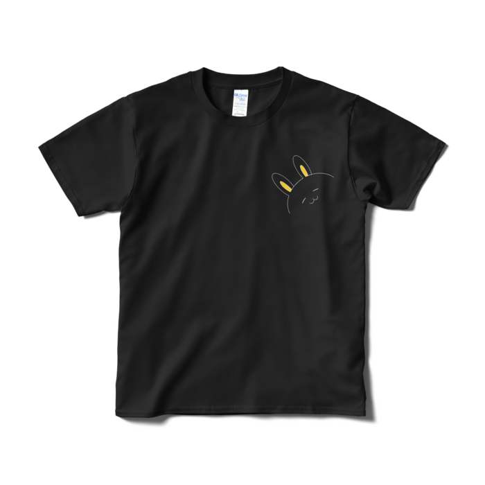 小黒うさうさTシャツ(短納期) - S - ブラック(1)